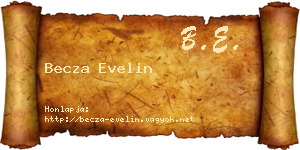 Becza Evelin névjegykártya